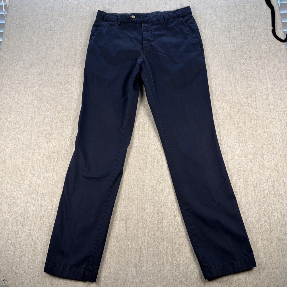 J McLaughlin Pants Men Size 33 Straight Leg Blue Chinos Cotton Casual Hipster